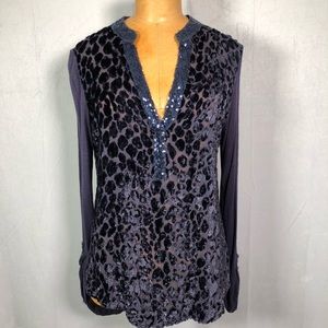 Tiny Anthropologie long sleeve burnt out top